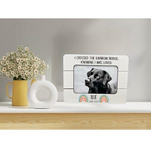 Rainbow Bridge Pet Memorial Frame: Personalized Dog Loss Gift (4x6 Photo)