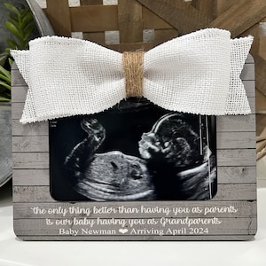 祖父母への妊娠発表用フォトフレーム：超音波写真ギフト