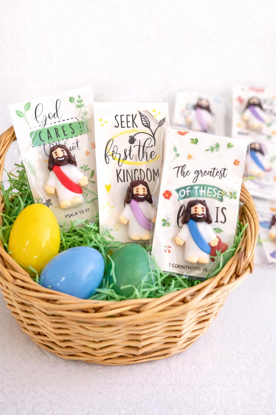 Easter Basket Stuffers Christian Mini Jesus Figurine With Scripture ...