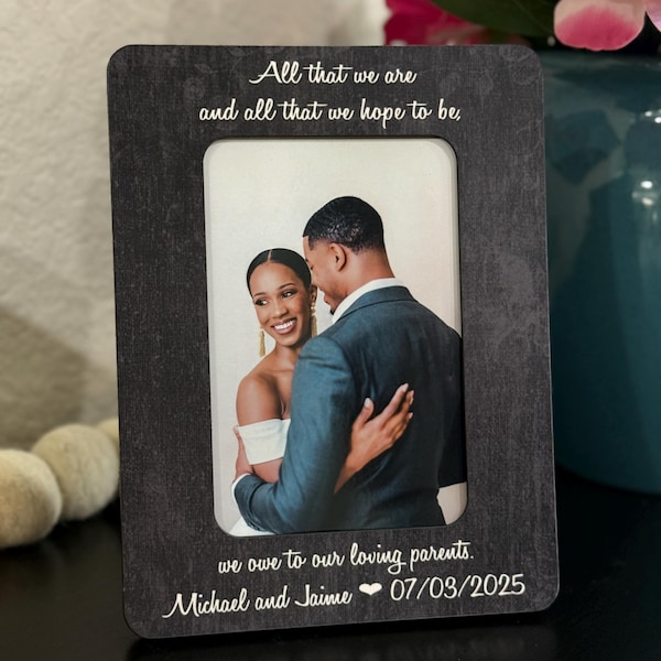 Cadre photo de mariage personnalisé : cadeau de remerciement pour les parents