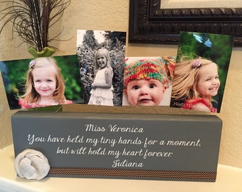 Nanny Teacher Gift From Kids Personalized Frame From Kids For Nanny Aunt New Great Grandma Gift Wood Custom Choose Your Quote & Colors!