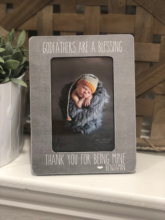 Handcrafted Personalised Special Godfather Thank You Photo Picture Frame Keepsake Gift Any Wording 6x4 5x7 8x6 10x8
