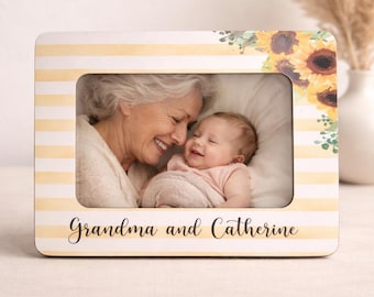 Personalized Grandma Picture Frame Gift From Grandchild Custom Photo Frame Grandma Gift Idea Birthday Gift For Grandma Sunflower Frame