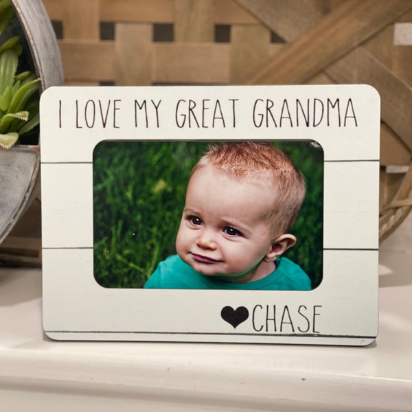 Mother’s Day Gift For Great Grandma | Personalized Gift For Great Grandma | Gift From Grandchild | I Love My Great Grandma | 4x6 Frame