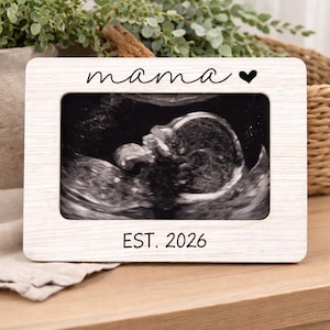 Personalized Ultrasound Frame Mama Est Year Custom Pregnancy Announcement Gift Idea New Mom Baby Keepsake Sonogram Photo Frame