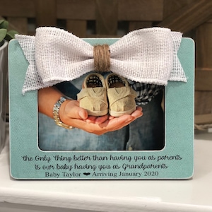 New Grandparent Gift  Grandparent Picture Frame  Pregnancy Reveal When A Child Is Born Grandparents Frame