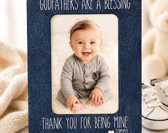 Godfather Gift Idea Personalized Picture Frame Godfathers Are a Blessing Custom Name Baptism Gift Godfather Photo Frame Gift From Godchild