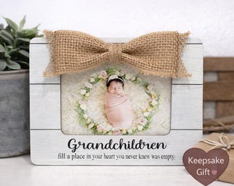 Personalized Grandchildren Picture Frame Gift For Grandma And Grandpa New Baby Gift Idea Holds 4 x 6 Photo