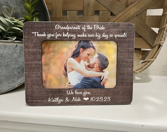 Wedding Thank You For Grandparents | Wedding Thank You Gift For Grandma Grandpa | Thank You For Your Love and Support 4x6 Picture Frame