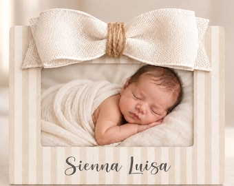 Personalized Baby Picture Frame Baby Shower Gift Custom Baby Name Frame Newborn Keepsake Nursery Decor New Mom Gift Baby First Christmas