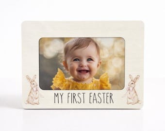 Baby Easter Frame Personalized Keepsake First Celebration Bunny Theme Picture Display Custom Photo Holiday Memory Milestone Gift Nursery