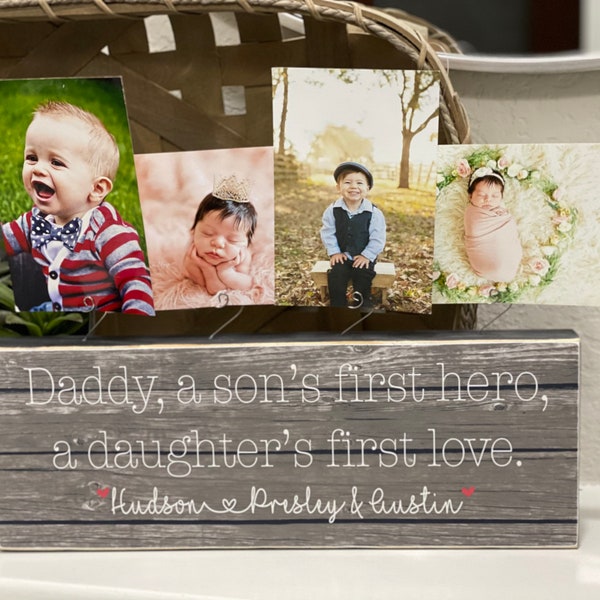 Father’s Day Gift For Dad | Personalized  Gift For Husband From Kids | Photo Block For Dad | First Father's Day Gift | New Dad Gift