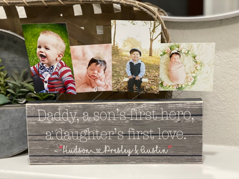 Father’s Day Gift For Dad | Personalized  Gift For Husband From Kids | Photo Block For Dad | First Christmas Gift | New Dad Gift 