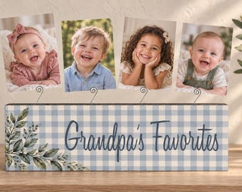 Personalized Grandpa Christmas Gift Grandpa’s Favorites Picture Frame Custom Grandkids Photo Display Grandpa Christmas Gift Papa Keepsake