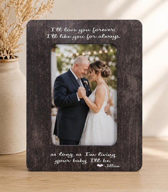 Father Of The Bride Picture Frame Wedding Gift For Dad From Bride Personalized Wedding Photo Frame Father Daughter Keepsake