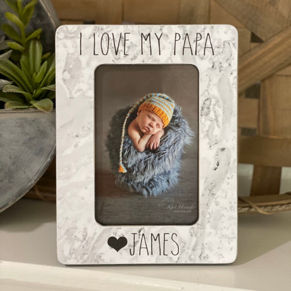 Papa Gift Grandpa Gift |   Gift Grandpa | I Love My Grandpa | Grandpa Personalized Gift | 4x6 Picture Frame Custom For Dad Papa G