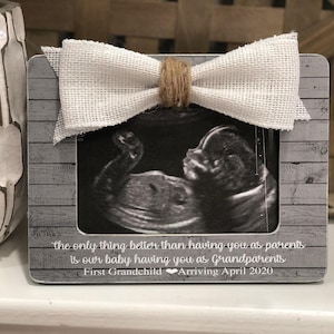 New Grandparent Gift | Pregnancy Baby Announcement | Worth The Wait Custom Picture Frame Gift | New Baby Frame Pregnant Baby Ultrasound