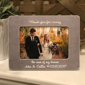Thank You For Raising The Man Of My Dreams  Wedding Thank You Gift For Mother Of The Groom  Personalized Parents Of The Groom Gift