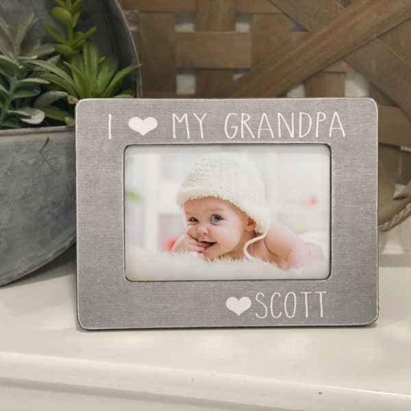 I Love Grandpa Picture Frames Etsy
