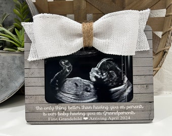 Personalized Grandparent Pregnancy Announcement Frame: Ultrasound Photo Keepsake