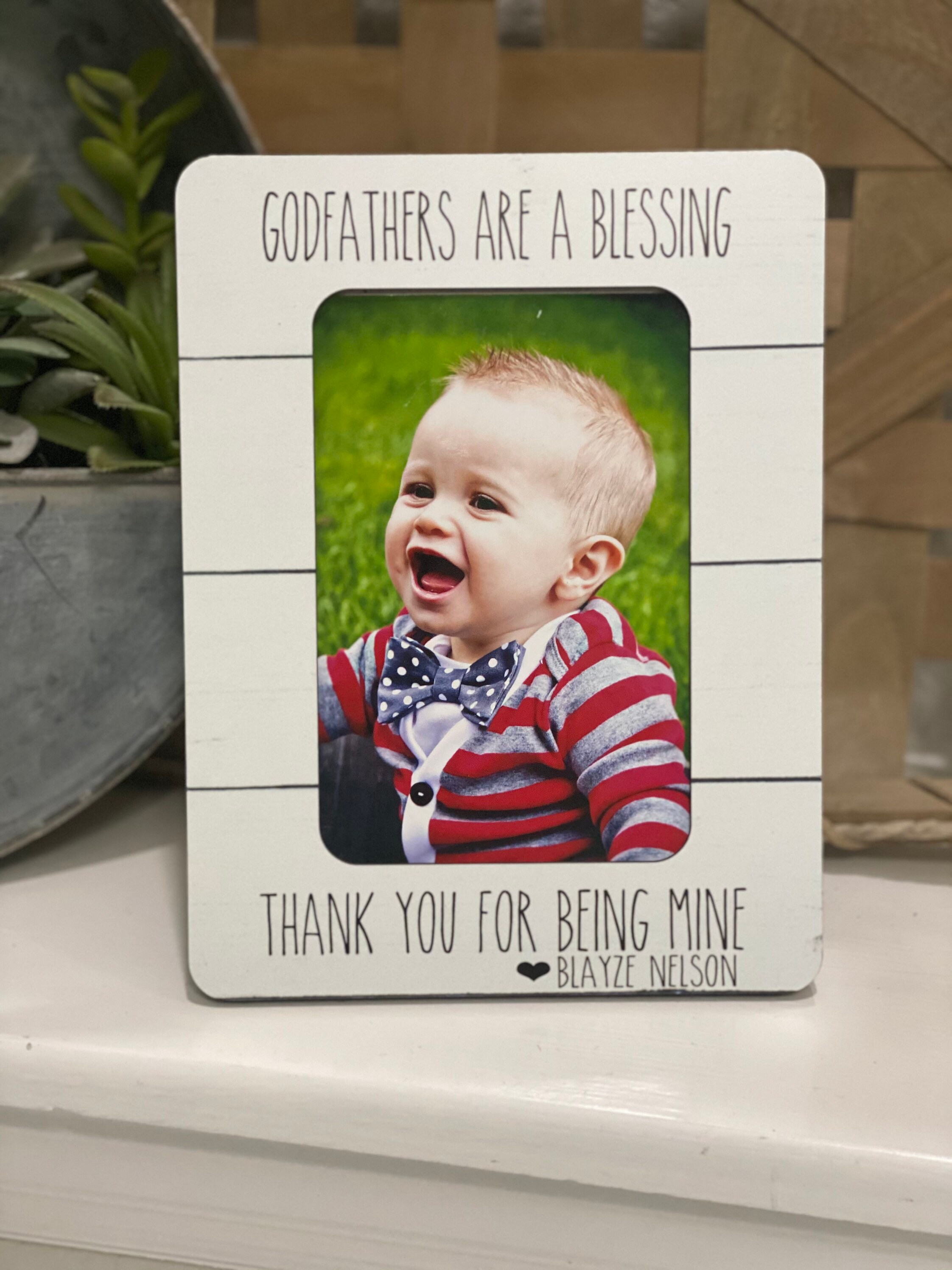 Cornice personalizzata per foto del padrino: regalo di battesimo per il padrino - Italia
