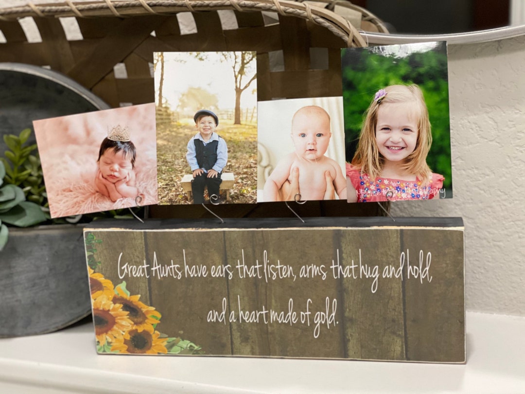 Great Aunt Gift Personalized Picture Frame Board for Great Aunt Only the Best Aunts Get Promoted