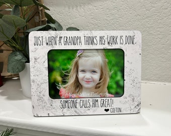 Gift For Great Grandpa | Personalized Gift For Great Grandpa | Gift From Grandchild | I Love My Great Grandpa | 4x6 Frame