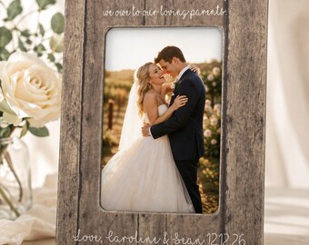 Wedding Thank You Gift for Parents Personalized Photo Frame Custom Wedding Date Keepsake Gift for Mom and Dad Bride and Groom Parents Gift