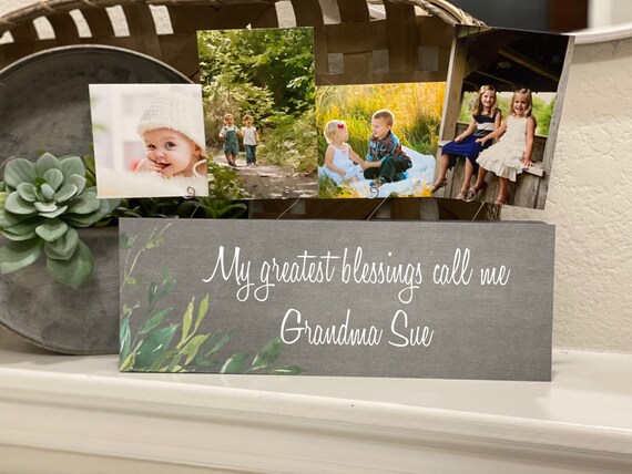 Grandma Mother's Day Gift | Grandmas Hold Our Tiny Hands Gift | Picture Frame Board For Grandma