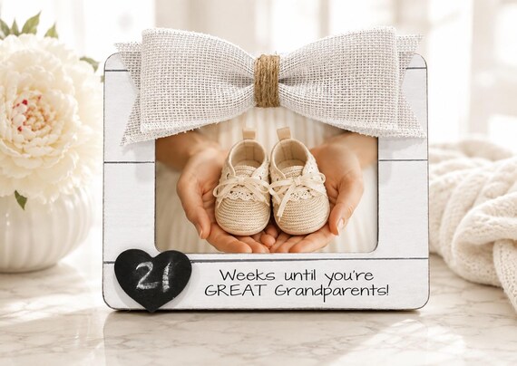 Great Grandparents Pregnancy Announcement Frame, Baby Reveal Gift, Great Grandparent Countdown Frame, Custom Photo Gift