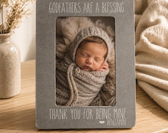 Godfathers Are A Blessing  Gift For Godfather  Godfather Picture Frame  Personalized Frame  Baptism Gift   Gift Godfather