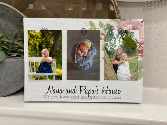 Nana Papa Gift | Personalized  Gift For Grandparents | Where Love And Laughter Is Found Picture Frame Gift For Grandparents