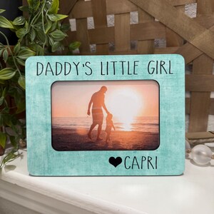 Daddy’s Little Girl Picture Frame Personalized Gift for Dad First Father’s Day Gift Custom 4x6 Photo Frame Dad Grandpa Papa Birthday Gift
