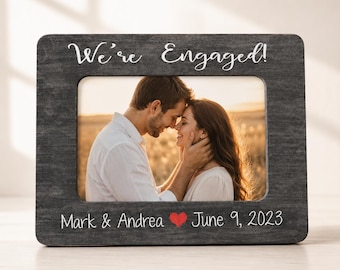 Personalized Engagement Gift Custom Engagement Frame Engaged Picture Frame Proposal Gift For Couple Wedding Planning Gift Idea