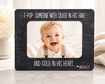 Personalized T-Pop Picture Frame, Grandpa Gift from Grandkids, Custom Grandfather Photo Frame, Father's Day Gift, Birthday Gift