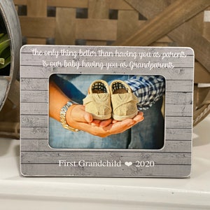 New Grandparent Gift | First Grandchild | Grandparent Picture Frame | Pregnancy Reveal When A Child Is Born Grandparents Frame
