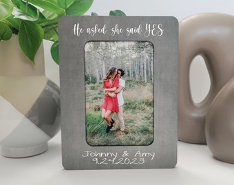 Trending Viral Engagement Gift For The Couple   Personalized Engagement Frame  Wedding Gift  She Said Yes Frame