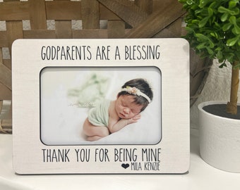 Gift for Godparents | Godparents Picture Frame | Personalized Frame Baptism Gift Godparents Are A Blessing From Godchild Godson Goddaughter