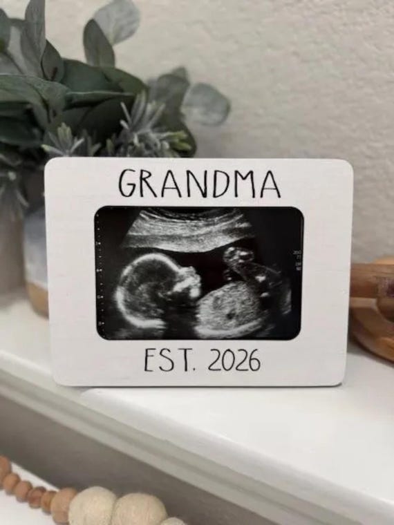 Personalized Grandparent Picture Frame & Car Coaster Est. 2025 2026 Custom