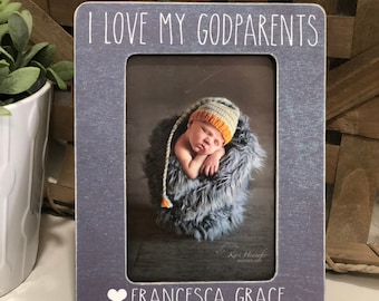 Godparents Frame | Baptism Gift For Godparents | Godparents Picture Frame | Personalized Frame | Baptism Gift | Godparents  Gift