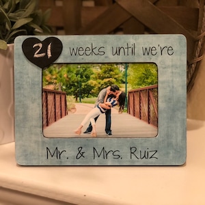 Engagement Countdown  Days Until We Say I Do  Chalkboard Frame For Bride To Be  Future Mr. & Mrs.