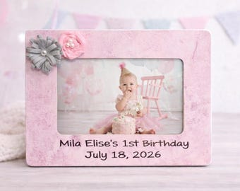 First Birthday Picture Frame Personalized 1st Birthday Gift Baby Girl First Birthday Frame Custom Birthday Photo Frame Birthday Gift Idea