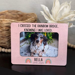 Personalized Pet Memorial Picture Frame: Rainbow Bridge Dog Loss Gift