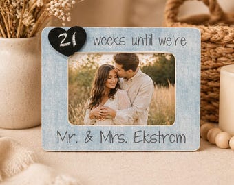 Verlobungs Countdown-Rahmen Geschenkidee Hochzeit Countdown-Zeichen Wochen bis zur Hochzeit Personalisiertes Verlobungsgeschenk Brautgeschenk für Paare