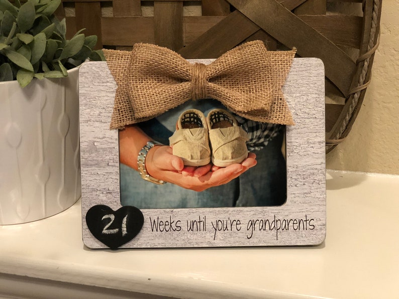 Baby Announcement New Grandparents Parents Baby Countdown Frame For Grandparents Chalkboard Grandma Grandpa Personalized Frame image 1