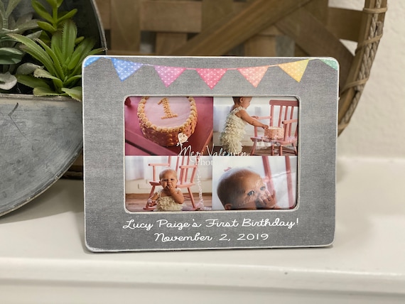 Personalized Baby's 1st Birthday Gift  First Birthday Picture Frame  Happy 1st Birthday  Baby Frame Gift  First Birthday Gift