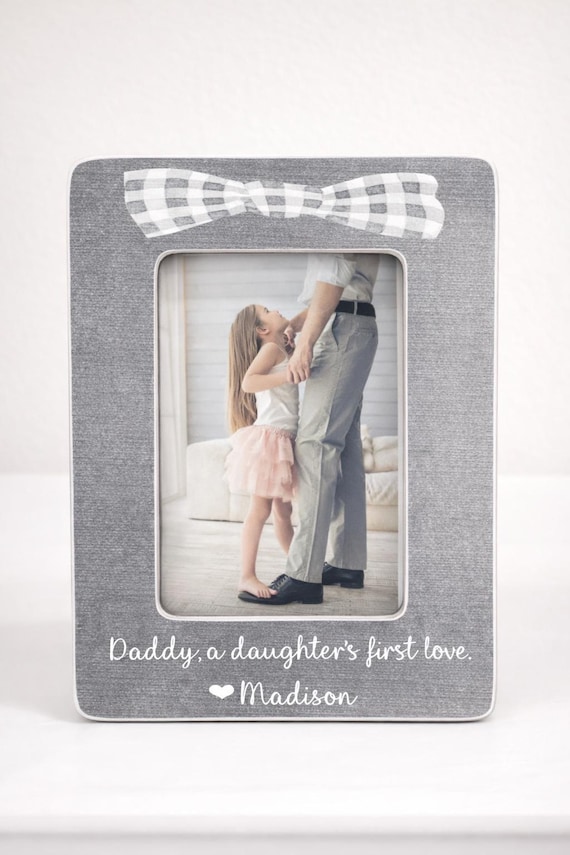 Personalized Dad Gift Daddy Daughter Picture Frame Rustic Wood Photo Display Family Memories Custom Keepsake Father Present Desk Decoration