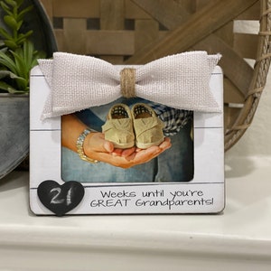 Great Grandparents Gift  Countdown Until You&#39;re Great Grandparents Frame!  Pregnancy Reveal To Parents, Grandparents To Be