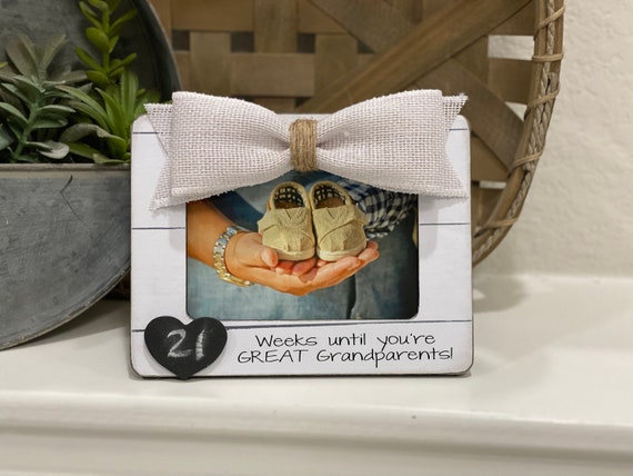 Great Grandparents Gift | Countdown Until You're Great Grandparents Frame! | Pregnancy Reveal To Parents, Grandparents To Be