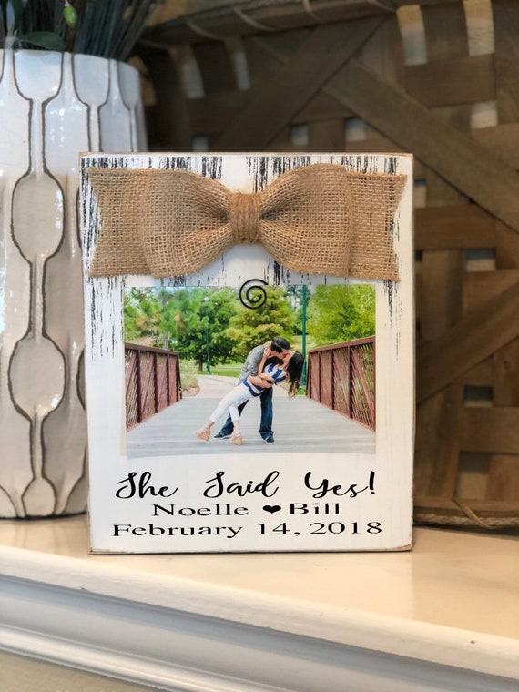 Engagement Gift Personalized Engagement Frame Wedding Gift She Etsy